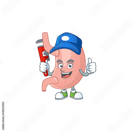 Mascot design concept of stomach work as smart Plumber