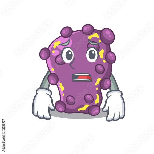 Cartoon design style of shigella showing worried face