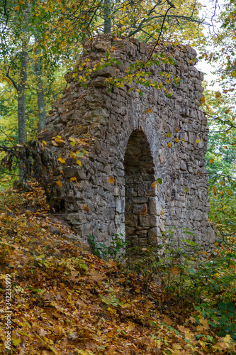 Ruins of the medieval castle in Gaujiena town, Latvia © lic0001