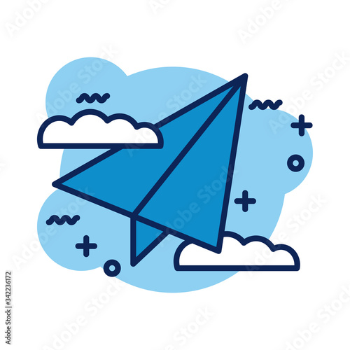 paper airplane detail style icon