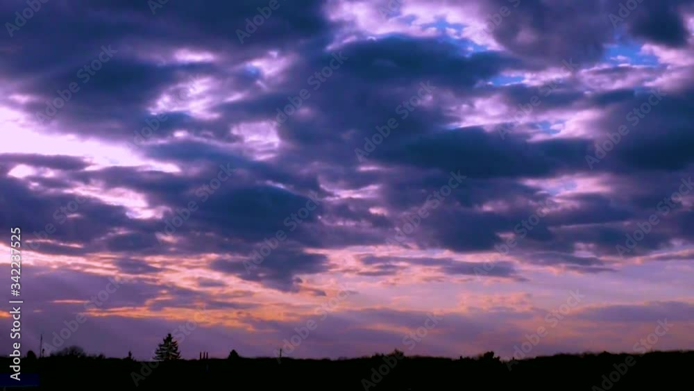 Evening atmosphere of moving clouds in the sky timelapse Evening atmosphere of moving clouds in the sky timelapse