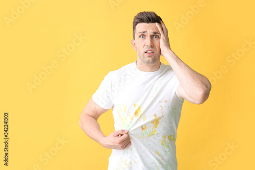 Troubled man in dirty cloth...