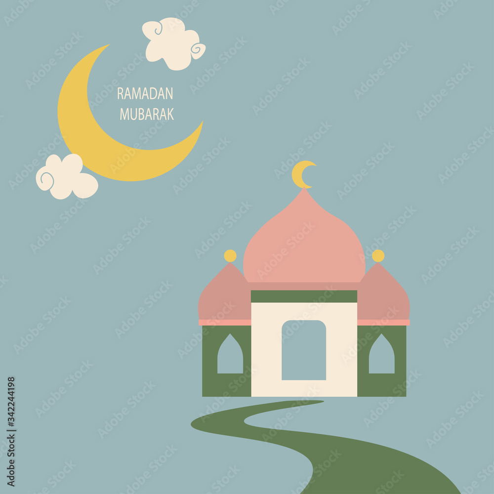 illustration design template happy ramadan