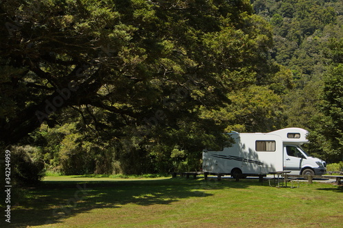 Pleasant Flat Campground in West Coast on South Island of New Zealand
