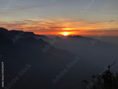 sunset over the mountains