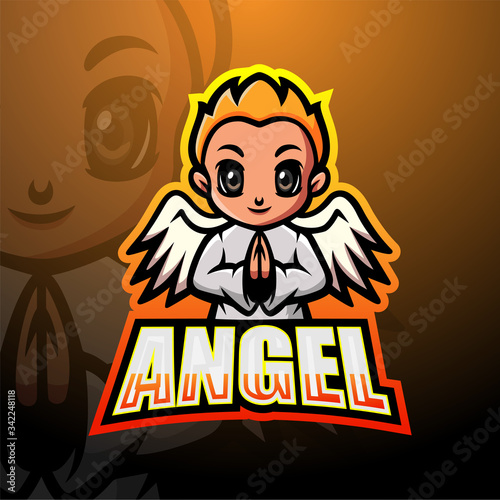 Angel boy mascot esport logo design
