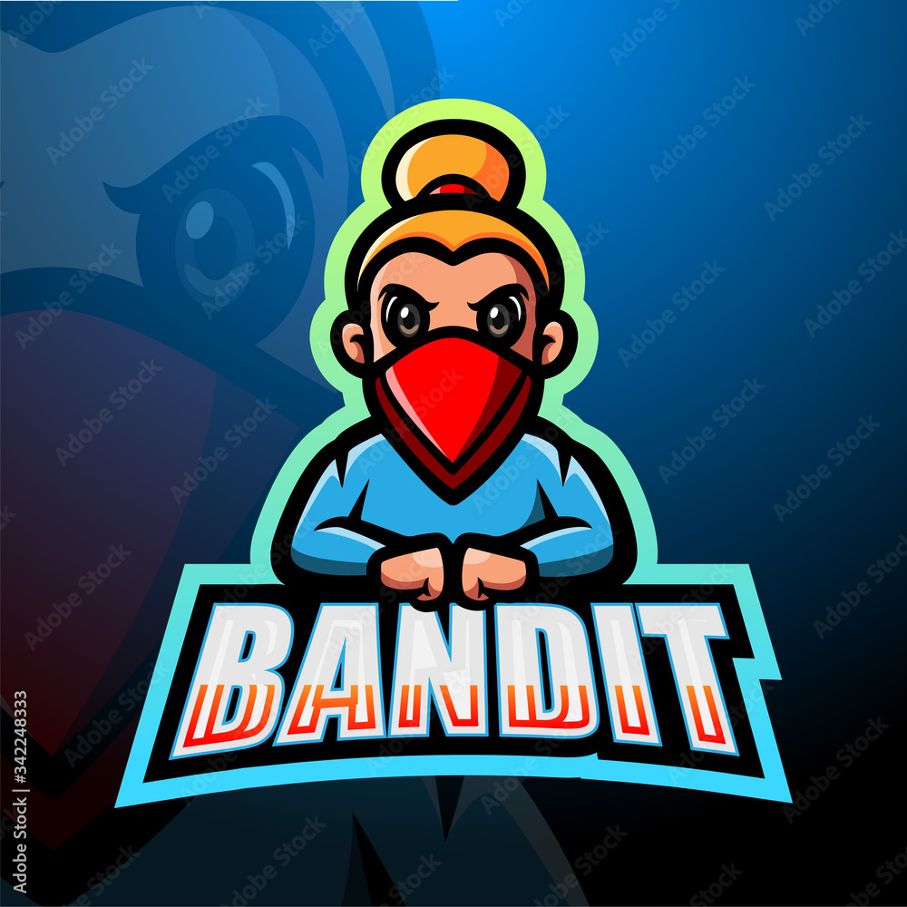 Bandit mascot esport logo design