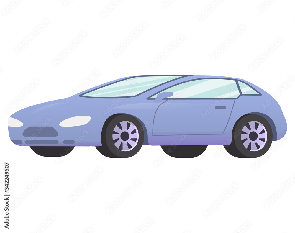 Hatchback car. Realistic vector illustration.