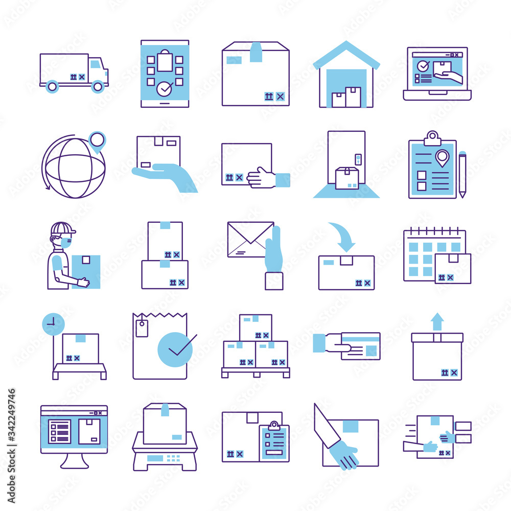 bundle of delivery service icons