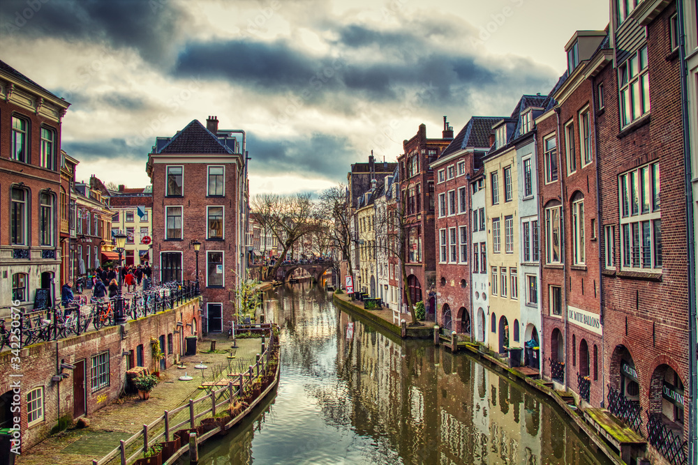 City scene in Utrecht, The Netherlands