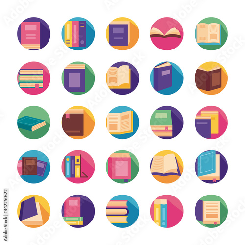 Free Download bundle of text books block style icons - GFXLoad