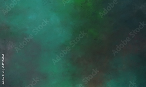 vintage painted art decorative background with dark slate gray, sea green and teal blue color with space for text or image