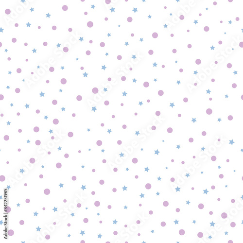 Abstract background - Seamless pattern of circles and stars for vector graphic design