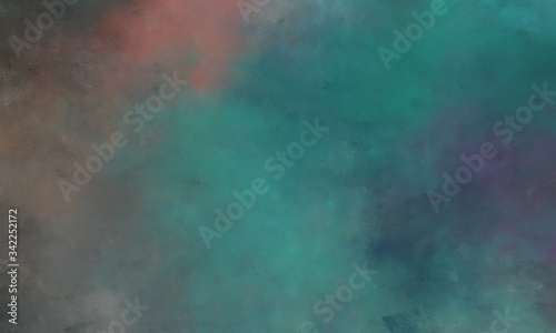 vintage painted art antique background design with dim gray, teal blue and pastel brown color with space for text or image