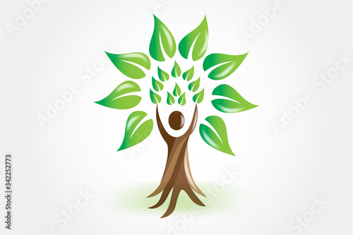 Logo tree people icon vector image