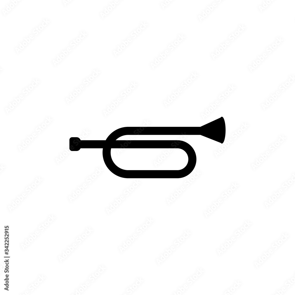 Music logo trumpet. Music festival, concert poster. Vector.