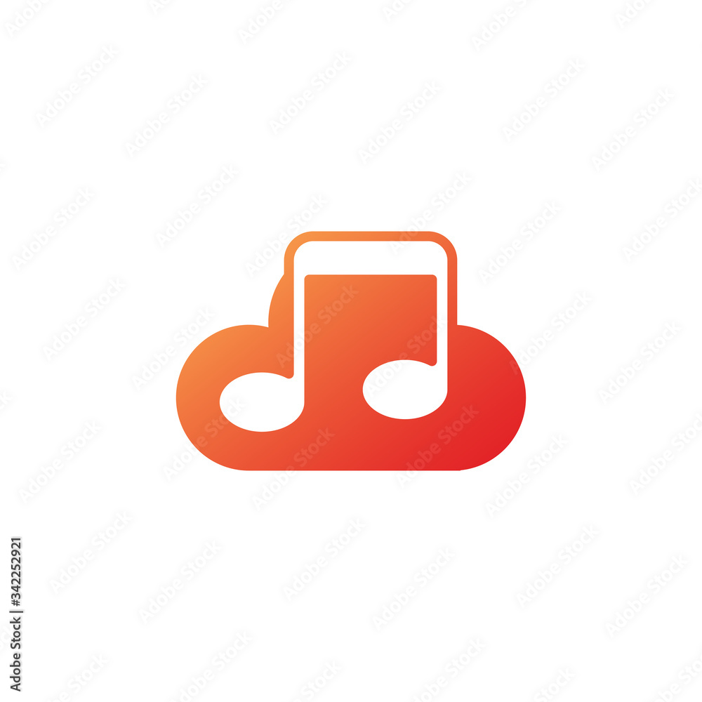 Cloud music logo template design vector, icon illustration Cloud music logo template design vector, icon illustration