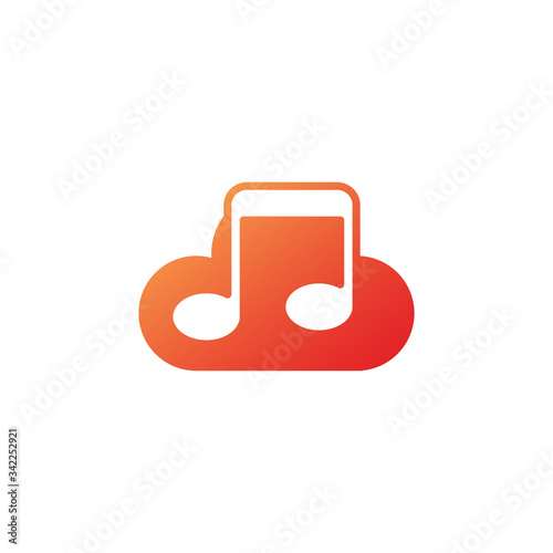 Cloud music logo template design vector, icon illustration