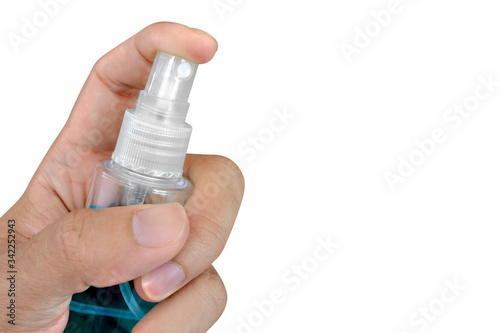 Use alcohol spray to clean hands and various devices to prevent coronavirus and bacteria infections.