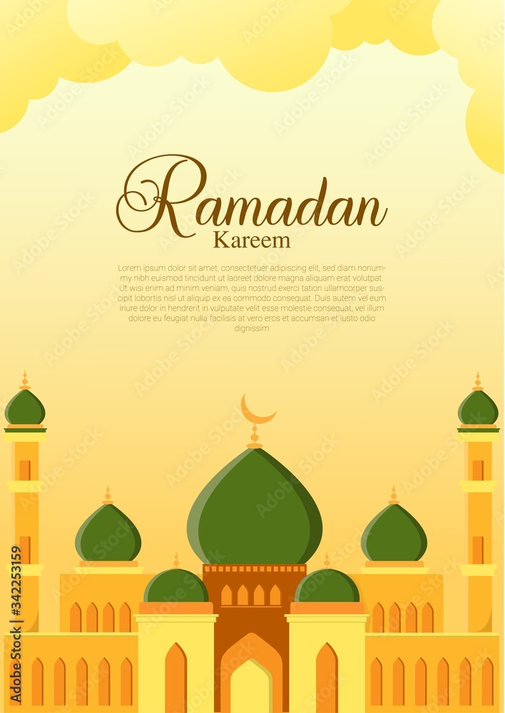 Beautiful Ramadan Kareem and Mosque Background Beautiful Ramadan Kareem and Mosque Background