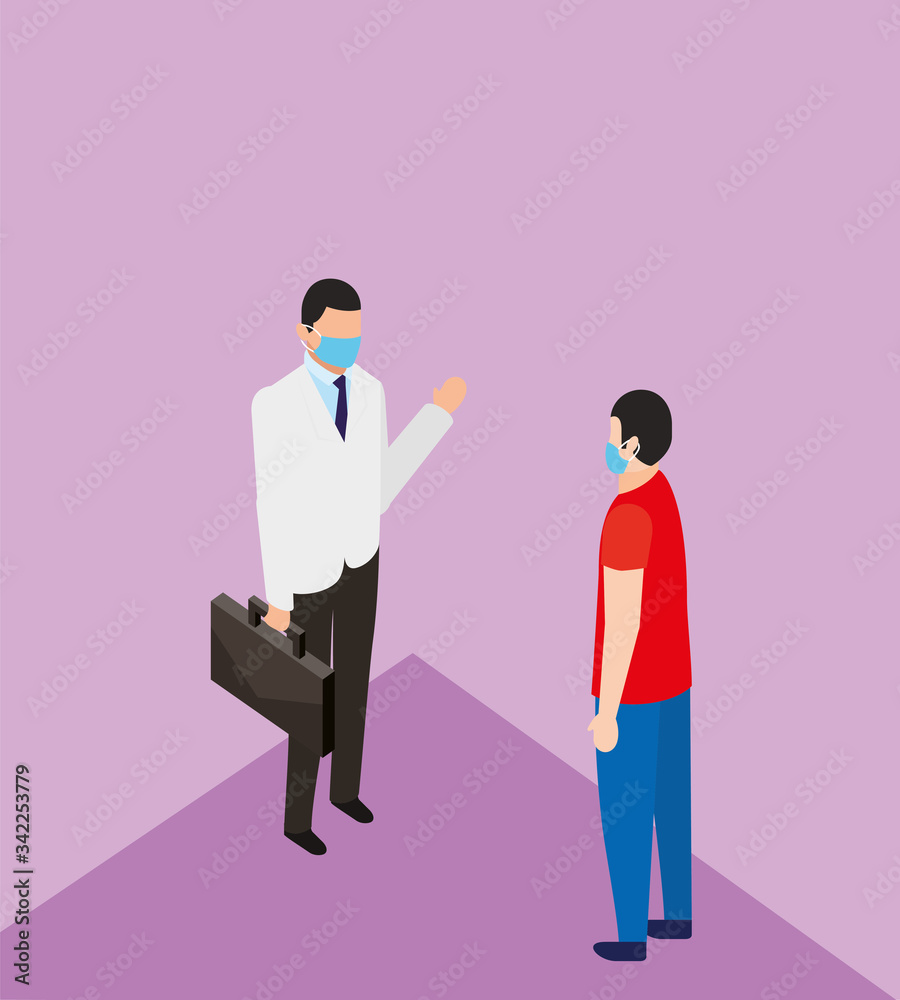 professional doctor and patient using face mask professional doctor and patient using face mask