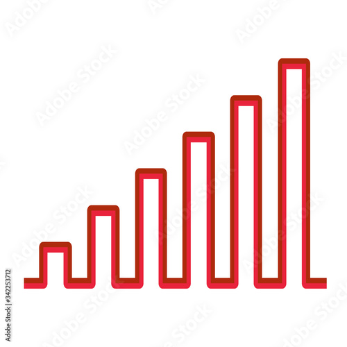 Simple Infographic financial chart with uptrend red bar graph for business concept