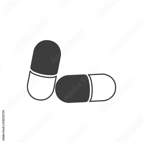 Pill or tablet vector icon for graphic design