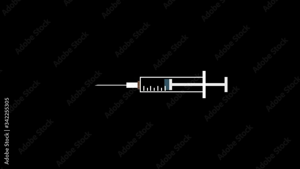 Coronavirus vaccination experiment animation on black Coronavirus vaccination experiment animation on black