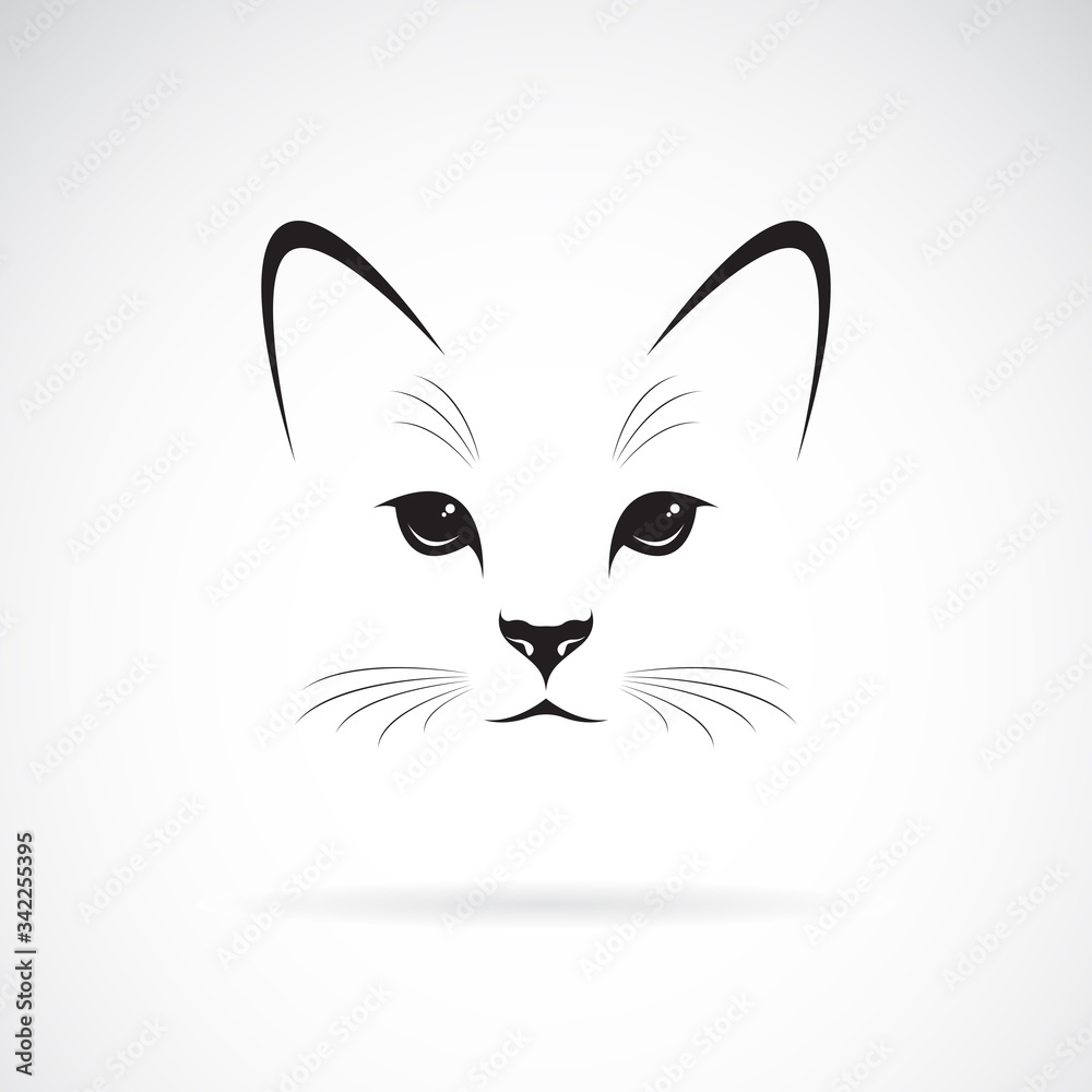 Vector of a cat face design on white background, Pet. Animals. Easy editable layered vector illustration. Vector of a cat face design on white background, Pet. Animals. Easy editable layered vector illustration.