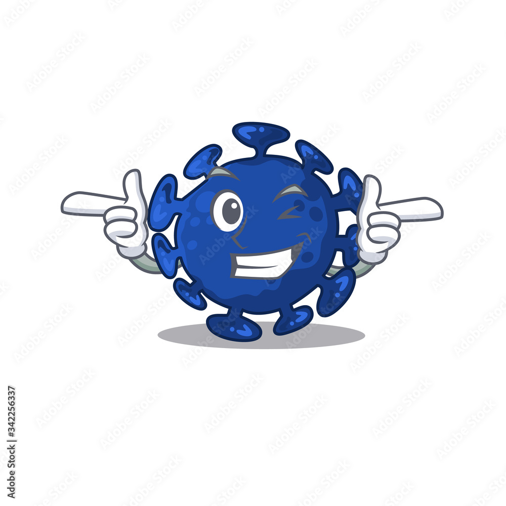 Cartoon design concept of streptococcus with funny wink eye Cartoon design concept of streptococcus with funny wink eye