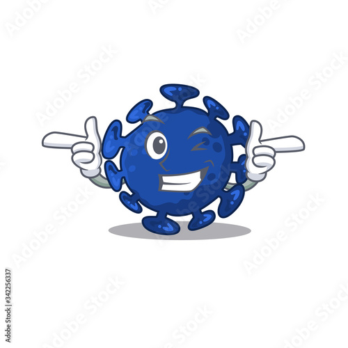 Cartoon design concept of streptococcus with funny wink eye