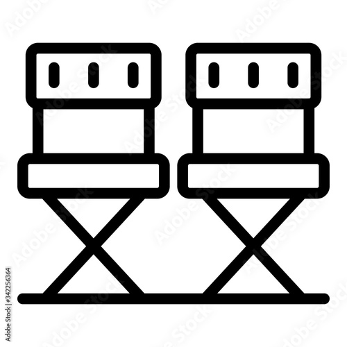 Film process chairs icon. Outline film process chairs vector icon for web design isolated on white background