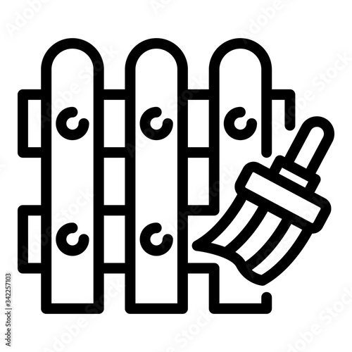 Paint wood fence icon. Outline paint wood fence vector icon for web design isolated on white background