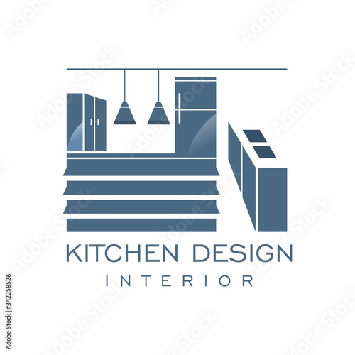 Cabinet Furniture Kitchen Set Interior Graphic Vector Logo Design 