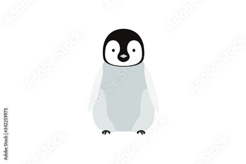 かわいい皇帝ペンギンの子どものイラスト