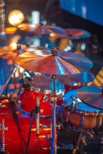 drums on stage before a concert photo