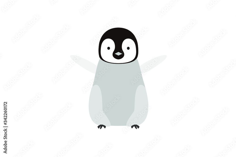 Obraz premium かわいいコウテイペンギンの子供のイラスト
