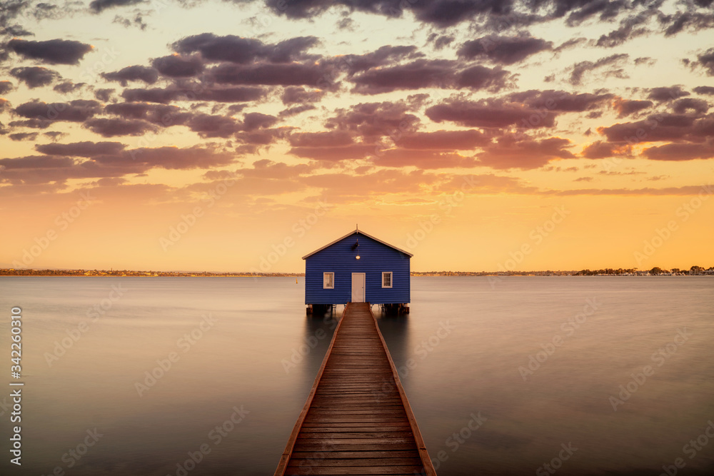 Samolepka Sunrise over the Matilda Bay boathouse in the Swan River