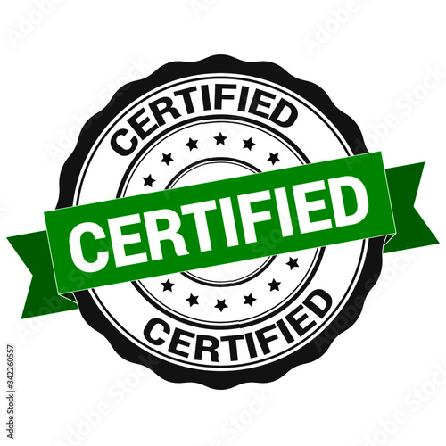 Certified stamp. sticker. seal. round grunge vintage ribbon Certified sign