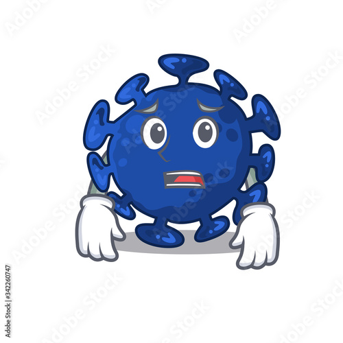 Cartoon design style of streptococcus showing worried face