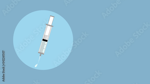 Injection.Medicine infectious.  注射器、ワクチン、背景ベクターイラスト