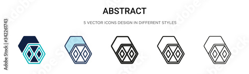 Abstract icon in filled, thin line, outline and stroke style. Vector illustration of two colored and black abstract vector icons designs can be used for mobile, ui, web