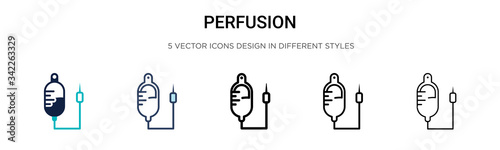 Perfusion icon in filled, thin line, outline and stroke style. Vector illustration of two colored and black perfusion vector icons designs can be used for mobile, ui, web