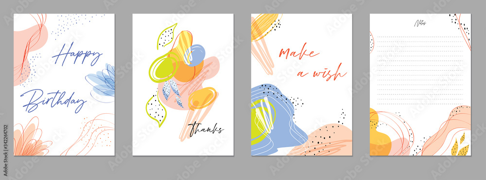 Set of abstract creative universal artistic templates. Set of abstract creative universal artistic templates.