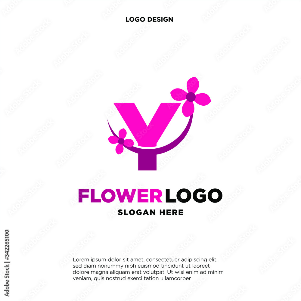 flower initial Letter Y Logo design flower initial Letter Y Logo design