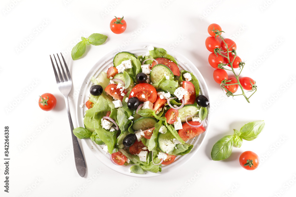 vegetable salad isolated on white background