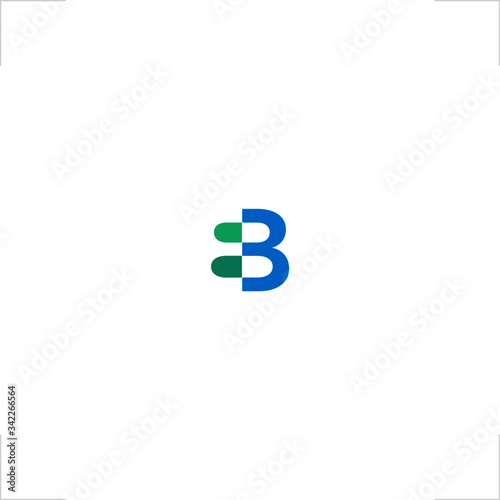 initial B letter logo capsule medicine design