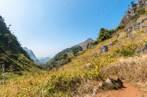 Soil path on mountain landscape