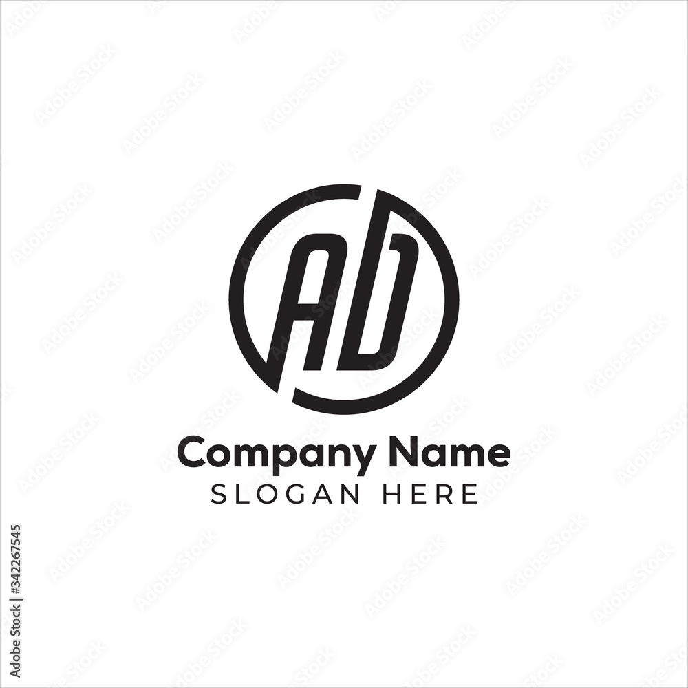 Obraz premium Creative typography AD letter logo design template