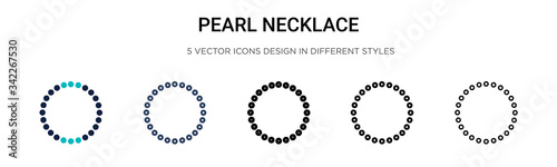 Pearl necklace icon in filled  thin line  outline and stroke style. Vector illustration of two colored and black pearl necklace vector icons designs can be used for mobile  ui  web